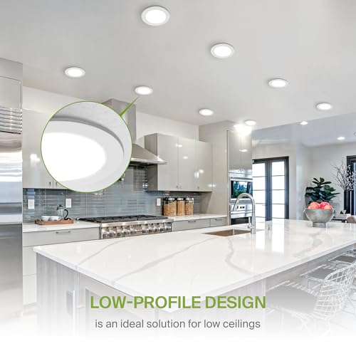 ASD 6 Pack LED Recessed Lighting 4 Inch 9W, 5 CCT 2700K-5000K CRI90+, IC Rated Ultra Thin Dimmable Ceiling Lights with J Box, Canless Wafer Downlight, Round Slim Panel Light, Energy Star ETL, White - color: White, size: 4 Inch 6 Pack