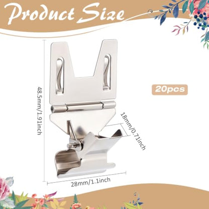 MAYJOYDIY 20 Pcs Platinum Pop Clip Sign Stand Holders Iron Sign Clips - color: Platinum