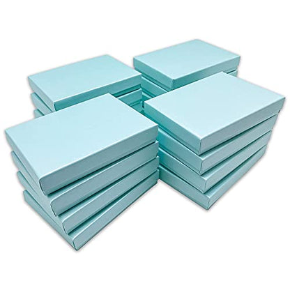 TheDisplayGuys 25 Cardboard Jewelry Gift Boxes with Inserts - Turquoise - color: Pearl Teal, size: 1 Count (Pack of 25)