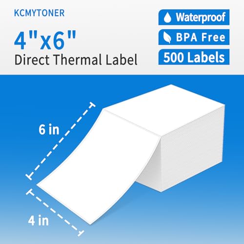 1000 Fanfold 4 x 6 Direct Thermal Labels White Perforated Shipping Labels