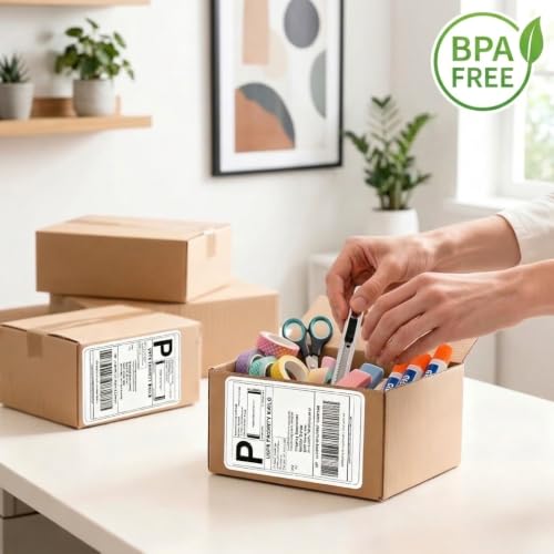 4" x 6" Fanfold Thermal Labels, 2 Stacks, 1000 Labels, Perforated - size: Stack-1000 Labels