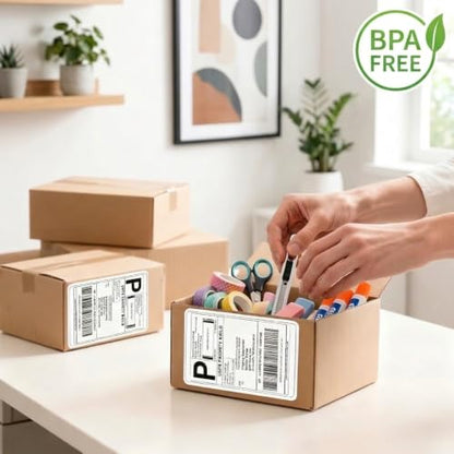 4" x 6" Fanfold Thermal Labels, 2 Stacks, 1000 Labels, Perforated - size: Stack-1000 Labels