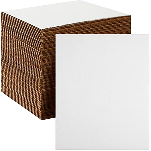 Zonon 50 Pack Corrugated Cardboard Sheets, 3 mm Flat, 11 x 8.7 Inch, White - color: White, size: 11 x 8.7 Inch