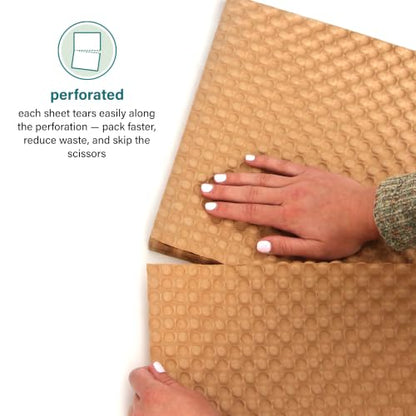 Elementree Paper Bubble Wrap Sheets for Packing, Moving, & Shipping - 18" x 12" x 375' - Eco-Friendly Kraft Bubble Paper - Recyclable Cushioning Wrap - Made in the USA (01941) - size: 18" x 12" x 375' Kraft