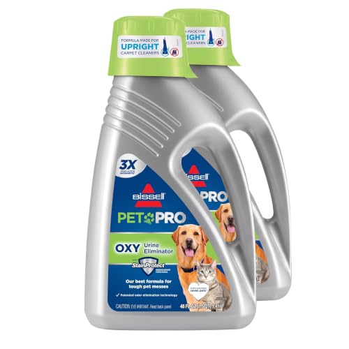 Bissell 1990 Pro Pet Urine Eliminator Upright Deep Cleaner Formula,(Pack of 2) - size: 48 Fl Oz (Pack of 2), style: Pet Pro Oxy