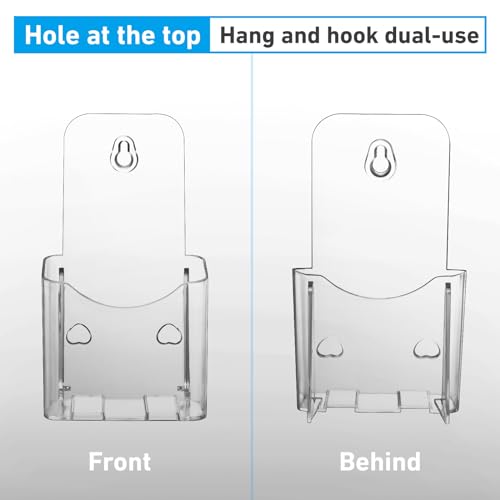 xydstay Acrylic Brochure Holder 4 Inche , Clear Flyer Sign Holder, 2 Pack - size: 4x7