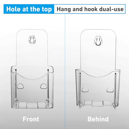 xydstay Acrylic Brochure Holder 4 Inche , Clear Flyer Sign Holder, 2 Pack - size: 4x7