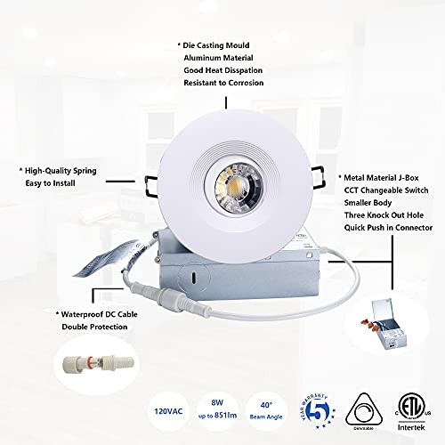 POPANU 4 Inch LED Recessed Lights 6 Pack, Adjustable Gimbal Downlight,White - color: White, size: 4 Inch