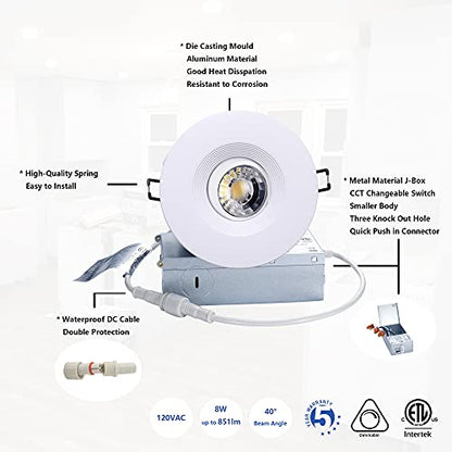 POPANU 4 Inch LED Recessed Lights 6 Pack, Adjustable Gimbal Downlight,White - color: White, size: 4 Inch