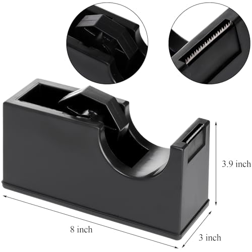 3 Pack Desktop Tape Dispenser Holder with 1 Inch Core and 3 Inch Core, Tape Roll Dispenser Desk Tape Dispenser with Weighted Non-Skid Base for Office Home School (Tape not Included)