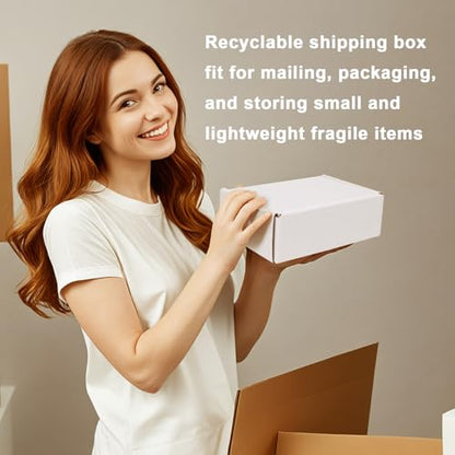 MEBRUDY 6x4x2 Inch Shipping Boxes Pack of 50 Small Cardboard Box Mailing - color: White, size: 6x4x2