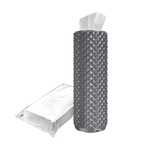 Car Cup Holder Tissue Box Holder – Auto Interior Accessories for Men & Women，Car Accessories Organizer with Premium Tissues with 1 Pack Tissues, Universal Fit for Most Vehicles (Silver) - color: Silver