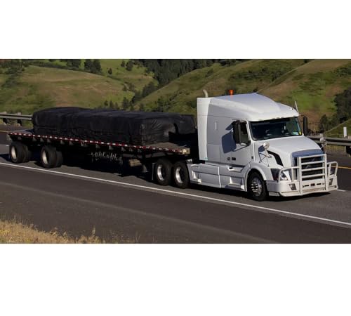 Mytee Products 20' x 24' Flatbed Truck Tarps Heavy Duty Steel Machinery Tarp - Black - size: 20' x 24' (6' Drop)