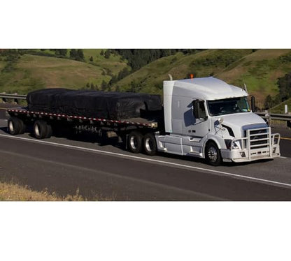 Mytee Products 20' x 24' Flatbed Truck Tarps Heavy Duty Steel Machinery Tarp - Black - size: 20' x 24' (6' Drop)