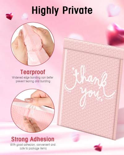 Cozymood Pink Bubble Mailers 8.5x12" 40 Pack Usable Size 8.5x11" Thank You - color: Thank You, size: 8.5 x 12" 40PC