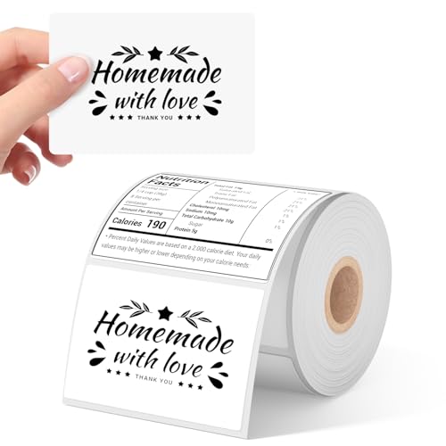 Phomemo 4x3 Thermal Labels for Shipping Label Printer 500PCS Water/Oilproof - color: White, size: 4X3*500