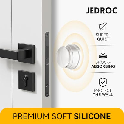 Upgraded 1" Thick x 1.5" Base Clear Silicone Door Stoppers for Wall - size: 1 Pack