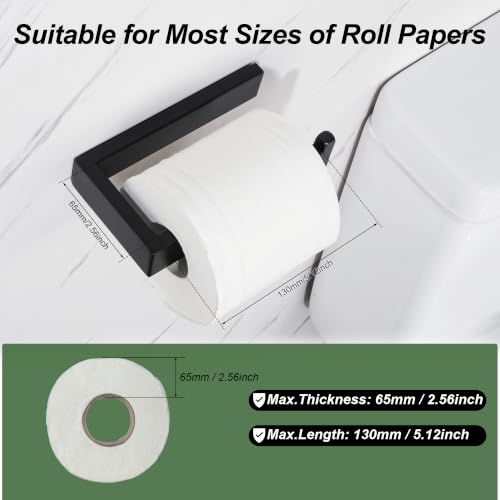 Sayayo Matte Black Toilet Paper Holder Wall Mount, RV Toilet Tissue Holder - color: Black - Drilling