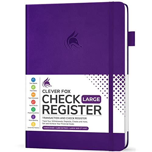 Clever Fox Check Register Book, Checkbook Ledger, 7x10 Purple - color: Purple, size: Smaller than A4 (7" x 10")