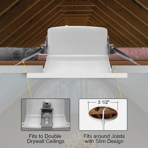 NUWATT 6 Pack 6 Inch Low Glare Canless LED Recessed Lights 5CCT 2700K-5000K