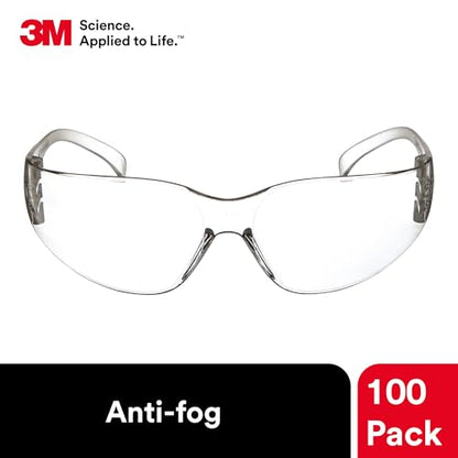 3M Safety Glasses, Virtua Protective Eyewear, Clear Lens, Clear Frame - size: 100 count