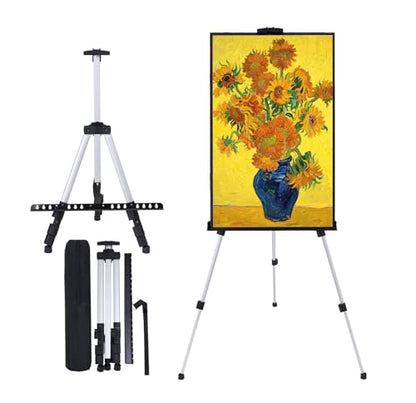 MXG Aluminum Art Easel,Professional Display Easel for Painting & Sign - color: Silver