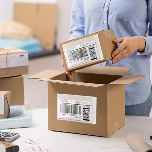 1000 Pcs 7'' x 10'' Clear Packing List Envelopes Adhesive Shipping Label Pouch, Shipping Document envelopes, Clear Face - size: 7'' x 10''