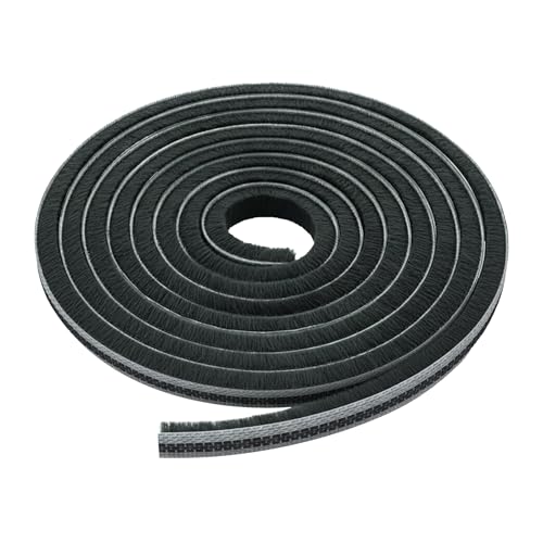 Brixwell High Density Window Pile - 100' Roll, 0.200" Pile Height, Gray, High-Density Weather Stripping for Doors & Windows, Door Seal Strip, Window Weather Seal, Weatherproof Tape - style: 0.200" (5.1mm)