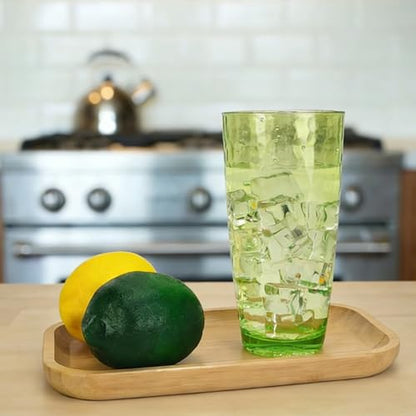 26-Ounce Plastic Tumblers (Set of 6), Reusable Plastic Mugs, BPA-Free Acrylic to Drink Mugs, Shatter Resistant, Textured Interior, Dishwasher Safe (Green, 26 Ounce) - color: Green, size: 26 Ounce