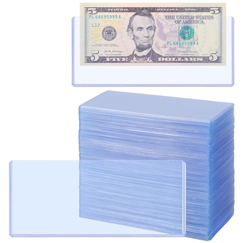 Uncle Paul 100PCS Banknotes Top-Insert Holders - Currency PVC - color: 100 Pieces