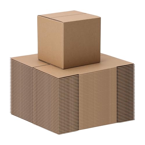 Schliersee 5x5x5 Shipping Boxes Set of 50, Brown Kraft Corrugated Cardboard Square Business Boxes Mailers for Packaging, Moving - color: Brown Shipping Box, size: 5x5x5 Box 50Packs