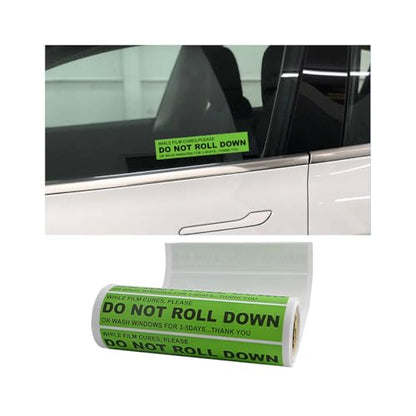 100PCS/Roll Car Do Not Roll Down Sticker, Self-Adhesive Vehicle Window Film Warning Label for Vinyl Wrapping, Auto Exterior Window Tint Vinyl Warning Caution Decal, Universal Fit