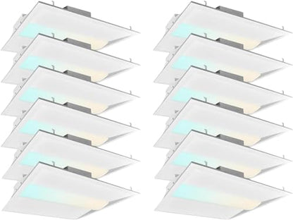 2X2 FT Center LED Troffer Panel Light, 20/30/40W, 3 Color Options 3000K | 4000K | 5000K, Dimmable Drop Ceiling Lights, 2500/3750/5000 Lumens, Damp Rated, 120-277V, Premium (12 Pack) - size: 2X2 Troffer - 12 Pack