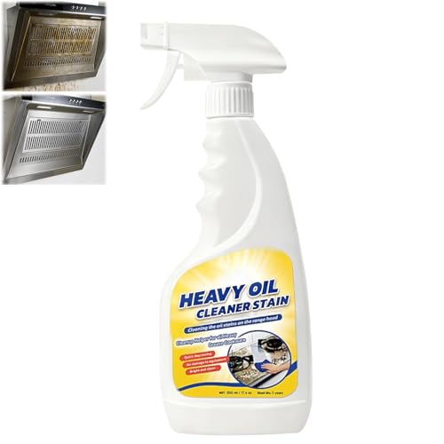 Heavy Oil Cleaner Stain, Multi-Purpose Cleane- 500ml Effective Multi-Purpose Cleaner, Heavy Oil Cleane with Spray Nozzle Spray & Towel for Kitchen, Household, Oven, Stove, Range Hood, Sink