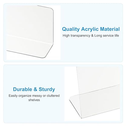 PATIKIL 6 Pack Shelf Dividers for Closet Organization, 7.9x1.18x2.4 Acrylic Closets Separator Kitchen Cabinet Shelves Under Bed Blocker for Bedroom Kitchen Office, Clear - size: 7.9x1.18x2.4"