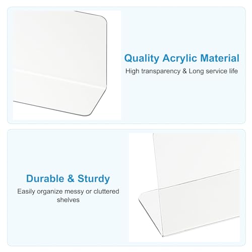 PATIKIL 6 Pack Shelf Dividers for Closet Organization, 15.7x1.57x3.1 Acrylic Closets Separator Kitchen Cabinet Shelves Under Bed Blocker for Bedroom Kitchen Office, Clear - size: 15.7x1.57x3.1"