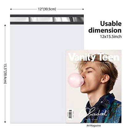 Fuxury 12x15.5" Poly Mailers 1500Pcs,Bulk Shipping Bags For Clothing,White - color: White, size: 12x15.5" 1500pcs