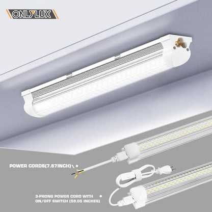 ONLYLUX LED Shop Lights, LED Tube Light 25W 6000K(2 Pack) - size: 2 Pack
