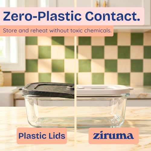 Non-Toxic Glass Food Containers with Lids, 4-Pack, 35 oz, Airtight, Gray - color: Gray, size: 35 Oz