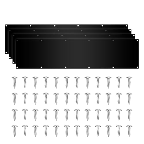 4 Sets 34x6 Inch Door Reinforcerment Plate for Door Repair or Replacement in Mat Black Finish to Protect Door Kick Plate in Stainless Steel 304 (not Aluminium or Rubber) - color: QK3406 3E 4pcs