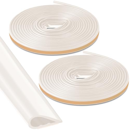 2 Pcs Adhesive Fire/Smoke Door Gasket Seal, 0.5" W X 0.25" H X 20' L, White - color: White, size: 0.5" W X 0.25" H X 20' L