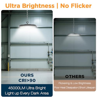 320W UFO High Bay LED Shop Lights, 4 Pack 45000LM Garage Lights - size: 320-4PACK