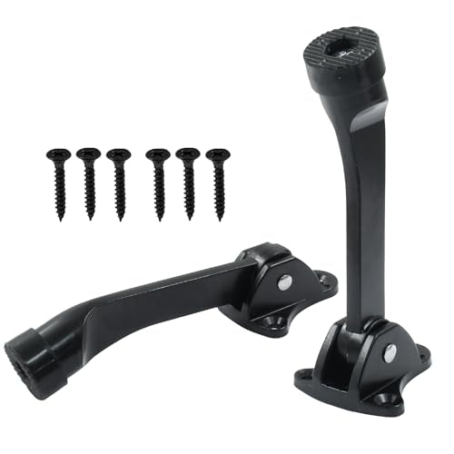 Luomorgo Kickdown Door Stopper, 4 Inch, 2 Pack Door Stops Holder - color: Black, size: 2 Pieces