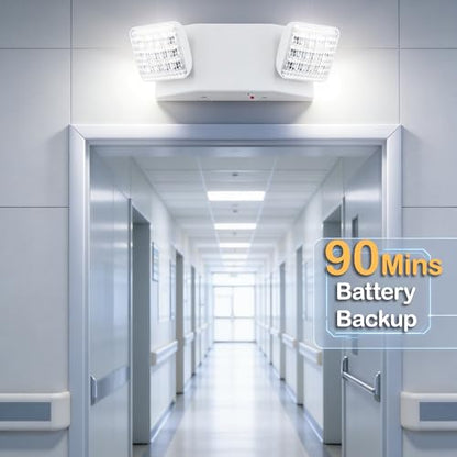 LIT-PaTH LED Emergency Light for Business, Battery Backup, 2 Pack - size: 2 pack