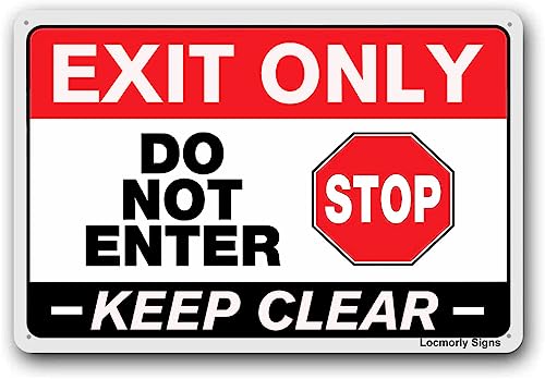 Aluminum Exit Only Do Not Enter Sign, 8x12 Inch, Keep Clear at All Times Safety Sign - color: Sign06, size: 8"x12"