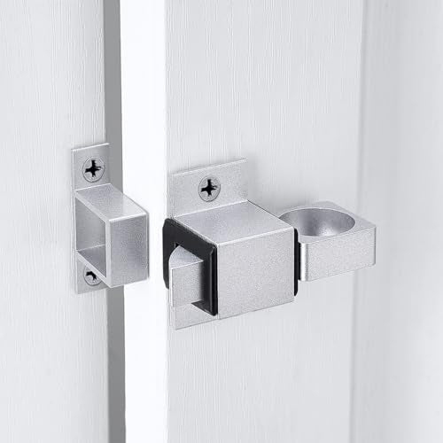 2 Packs Silver Spring Door Lock，Self-Closing Latches - color: Silver