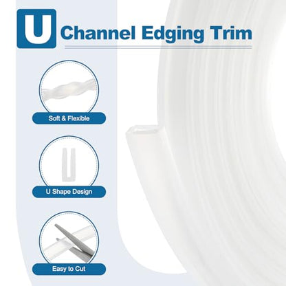 PATIKIL 13Ft U Channel Edging Trim 1/8" Slot Fits 3/32"-1/8" Edge - size: 13Ft Long,1/8" Slot,5/8"Wx1/8"Tx9/25"H