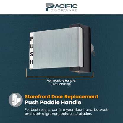 Adams Rite Push Paddle Storefront Door Handle, 6"x4.5", Right, Aluminum, PD - color: Aluminum Silver, style: Right Hand