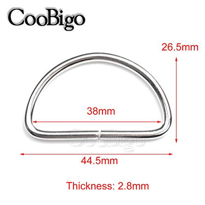 CooBigo 50 Pack 1-1/2" Dee Rings D-Ring Metal Buckle Strap Sewing Accessories FLQ015 - color: Silver, size: 1-1/2 Inch