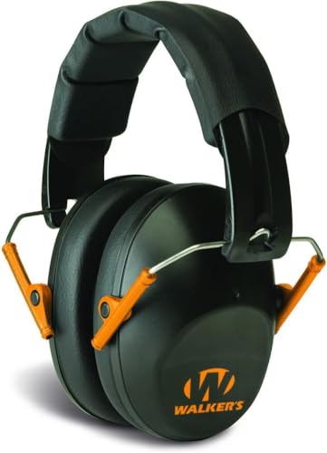 Walker's Unisex Adult's Lightweight Foldable Hearing Protection 22 dB Noise Reduction Pro Low-Profile Earmuffs - color: Orange, size: One Size